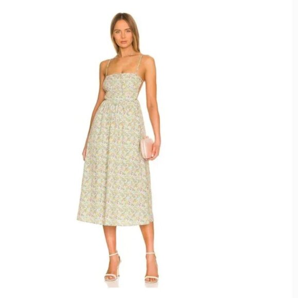 NWOT For Love and Lemons Raleigh LIBERTY Poppy Floral Cotton Midi Dress Medium - Picture 1 of 15